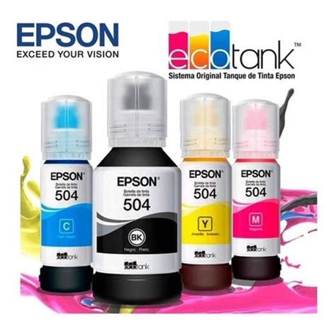 Kit 04 Tinta Original Epson L4260 L4160 L6191 L6171 T504 Refil De