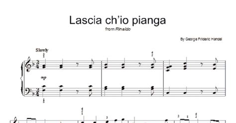 Lascia Ch Io Pianga From Rinaldo Easy Piano Print Sheet Music