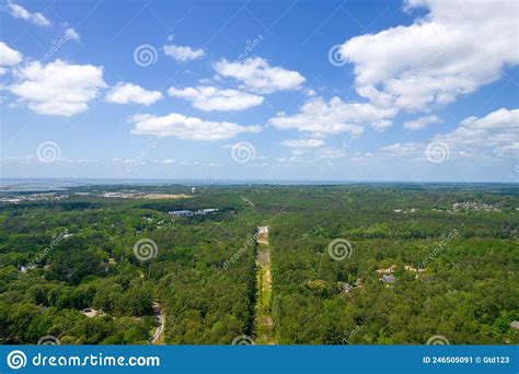 Aerial View Of Lake Forest At Daphne Alabama In April Of 2022 Stock