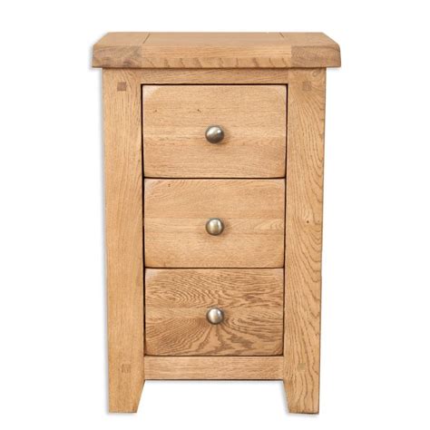 Wiltshire Country Oak 3 Drawer Bedside Table The Furniture Mega Store