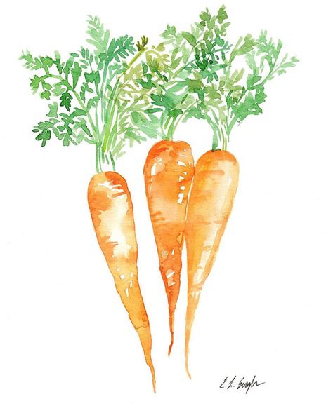 Watercolor Carrots Painting original artwork 8x10 | Etsy