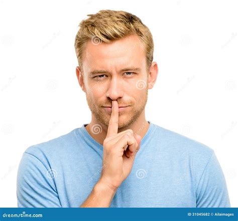 Man With Finger On Lips Stock Photography Cartoondealer