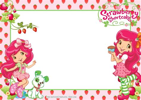 Free Strawberry Shortcake Birthday Invitation Templates