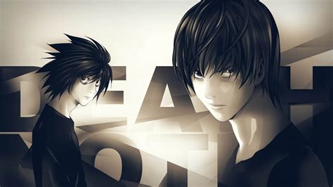 L And Kira From Death Note Illustration Anime Death Note Lawliet L Yagami Light Hd Wallpaper