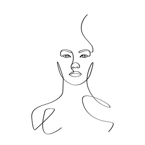 Premium Vector Women Face Artwork Elegant Minimalist Line Drawing