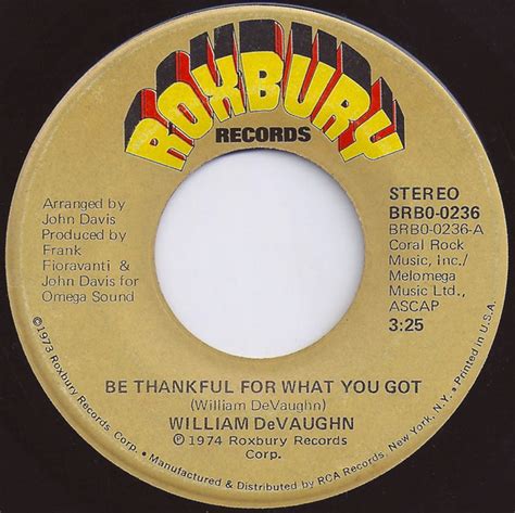 Album Be Thankful For What You Got De William Devaughn Sur Cdandlp