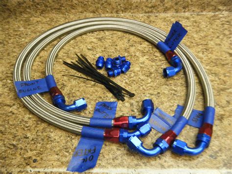 04 08 Rx8 Engine STAINLESS STEEL BRAIDED Oil Cooler Hose Line Kit 3pc