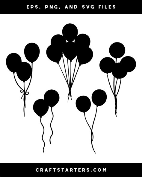 Balloons Silhouette Clip Art Set