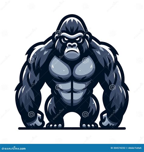 Muscle Gorilla Ape Monkey Mascot Design Logo Vector Illustration