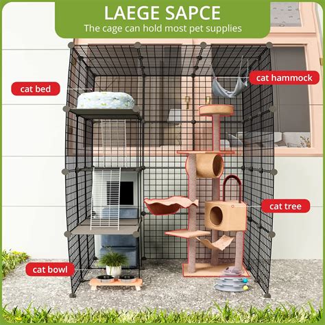 Buy Eiiel Outdoor Cat House Cat Cages Enclosure With Super Large Enter