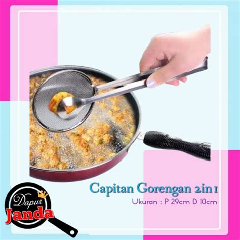 Jual Pencapit Gorengan 2 In 1 Capitan Saringan Minyak Gorengan