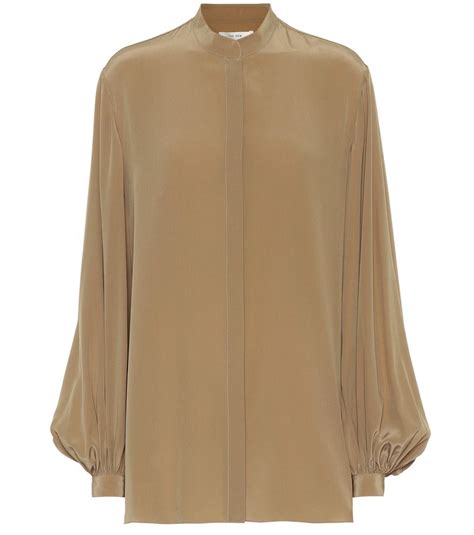 The Row Vara Silk Blouse The Row S Camel Hued Vara Blouse Has Been