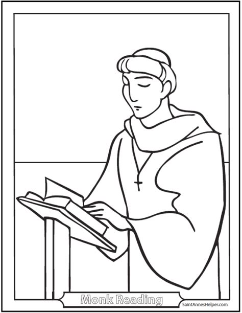 Monk Coloring Page ️+ ️ Benedictine, Carmelite, Dominican Monks