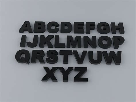 A to Z English Letters Alphabet free 3D Model 3D printable STL ...