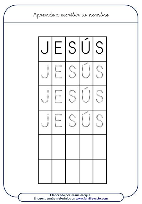 Fichas Para Aprender A Escribir El Nombre Familia Y Cole Tech