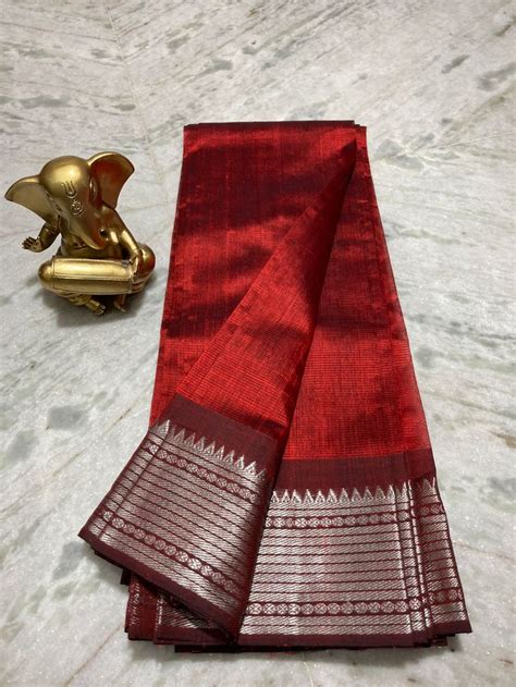 Mangalagiri Pure Pattu By Cotton New 200k Jari Border Plain Pattu