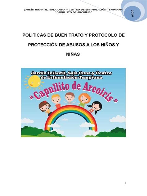 Politicas De Buen Trato Y Protocolo De Protección De Abusos A Los Niños Y Niñas Pdf Abuso