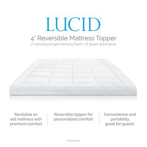 Lucid Inch Down Alternative Gel Infused Memory Foam Mattress Topper