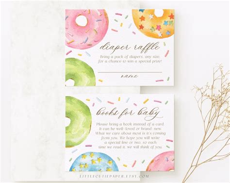 Editable Donuts Diaper Raffle And Books For Baby Template Editable