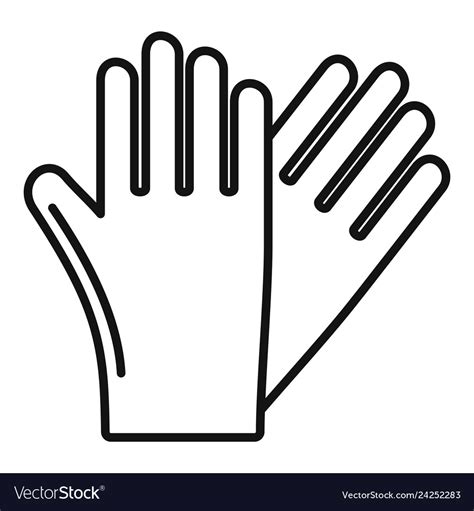 Rubber gloves icon outline style Royalty Free Vector Image