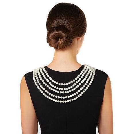 Audrey Hepburn Pearl Necklace - Multi Strand 25.5 Inches Long