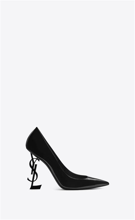 Saint Laurent Opyum Pump In Black Patent Leather And Chrome Ysl