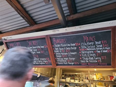 Menu at Railway Friendly Bar, Byron Bay