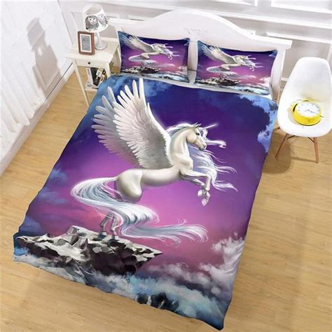 Housse De Couette X Cm Licorne D Imprim Pi Ces Microfibre Avce