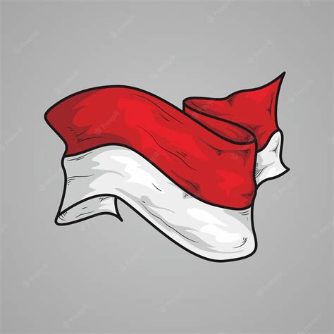 Premium Vector | Hand drawn indonesia flag vector illustration