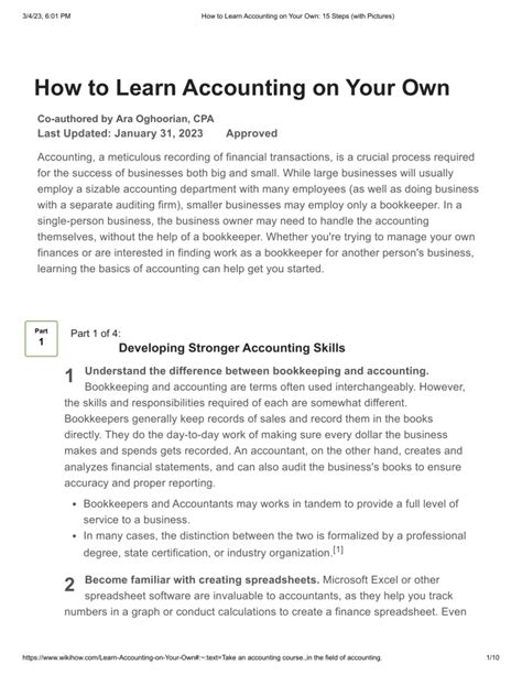 How To Learn Accounting On Your Own 15 Steps With Pictures