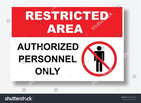 Vektor Stok Restricted Area Authorized Personnel Only Symbol Tanpa