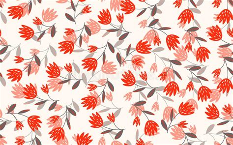 Seamless Floral Pattern Based On Traditional Folk Art Ornaments