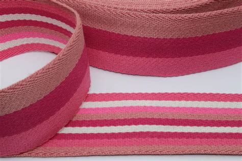 Gurtband 40 Mm Streifen Pink Rosa Gestreift