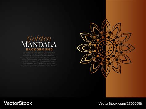 Mandala Background In Black And Rose Gold Color Vector Image