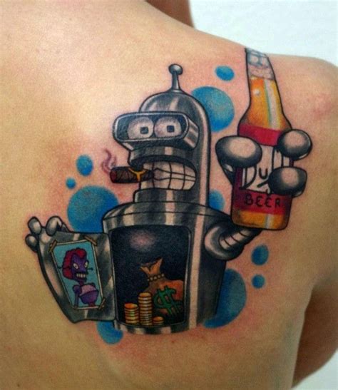 Tatouage Bender Futurama Futurama Tattoo Simpsons Tattoo Cartoon