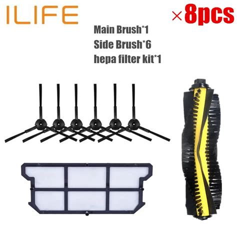 Pcs Set Ilife V Robot Vacuum Cleaner Parts Kit Main Brush Hepa