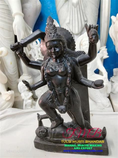 Hindu Black Standing Kali Mata Statue For Worship Size 12 Inch At Rs