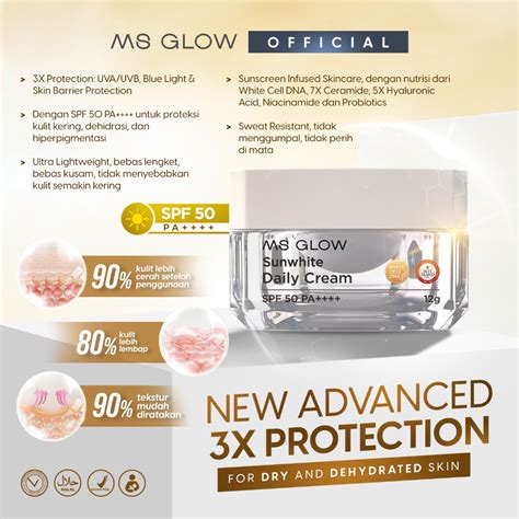 Ms GLOW DAILY CREAM SUNWHITE 12gr MS GLOW ORIGINAL Sunscreen