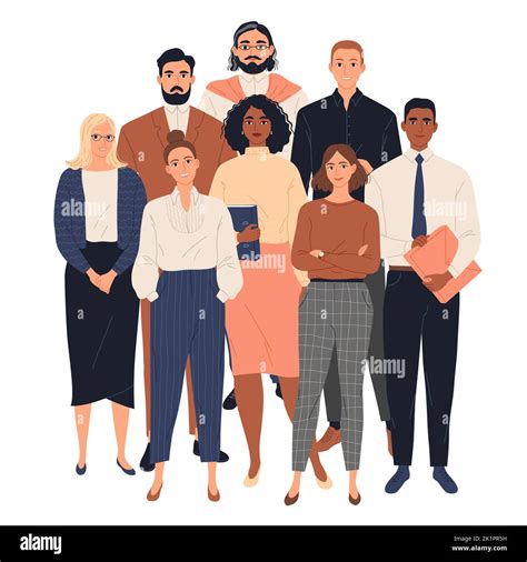 Group Of Diverse Business People Standing Together Stock Vector Image