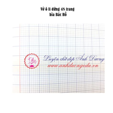Vở ô ly đứng - 4 ly(48 trang) bìa Bác Hồ