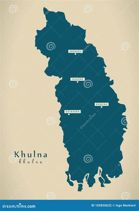 Modern Map - Khulna BD stock illustration. Illustration of area - 105850632