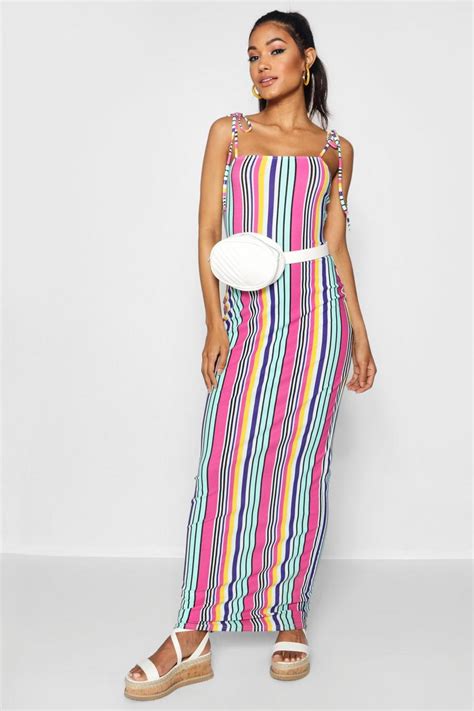 Tie Shoulder Jersey Maxi Dress Boohoo