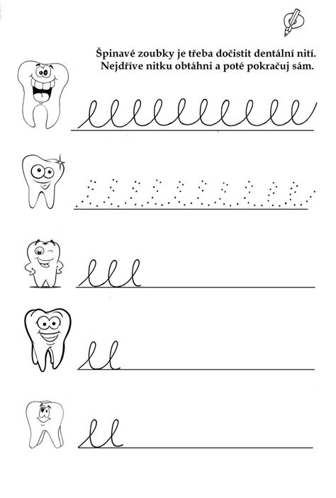 Procvi Ov N Vizuomotoriky Grafomotoriky Pracovn List Zuby Zoubky