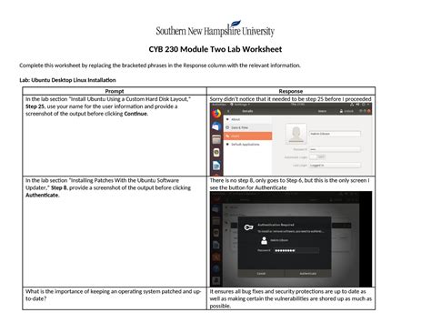 CYB 230 Module Two Hakim Gibson CYB 230 Module Two Lab Worksheet