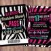 Rock The Runway Ticket Birthday Party Invitation Popstar Etsy