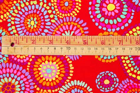 Kaffe Fassett Mosaic Circles Quilting Cotton In Red The Confident Stitch