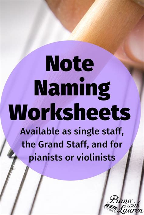 Music Note Naming Worksheet Staff Practice Naming Identifica