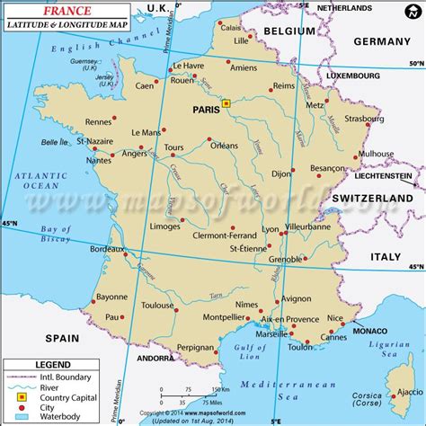 France Latitude And Longitude Map Latitude And Longitude Map Map