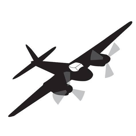 Premium Vector | Vintage war plane with propeller silhouette vector design