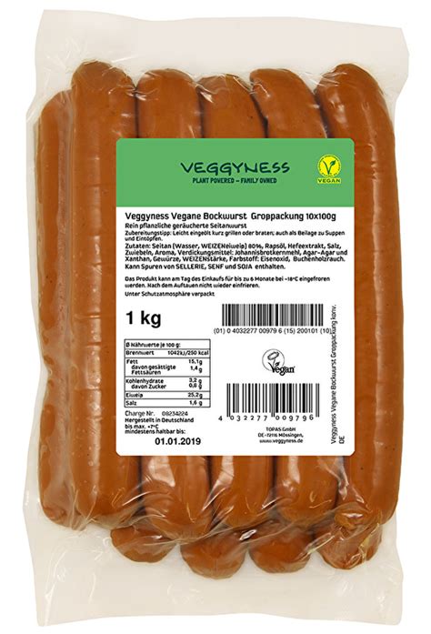 veggyness Vegane Bockwurst Großpack 10x100g kokku Dein veganer